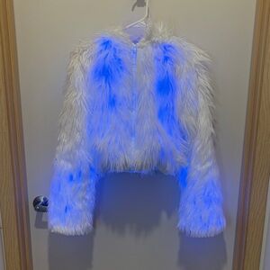 Light up Fur White Jacket